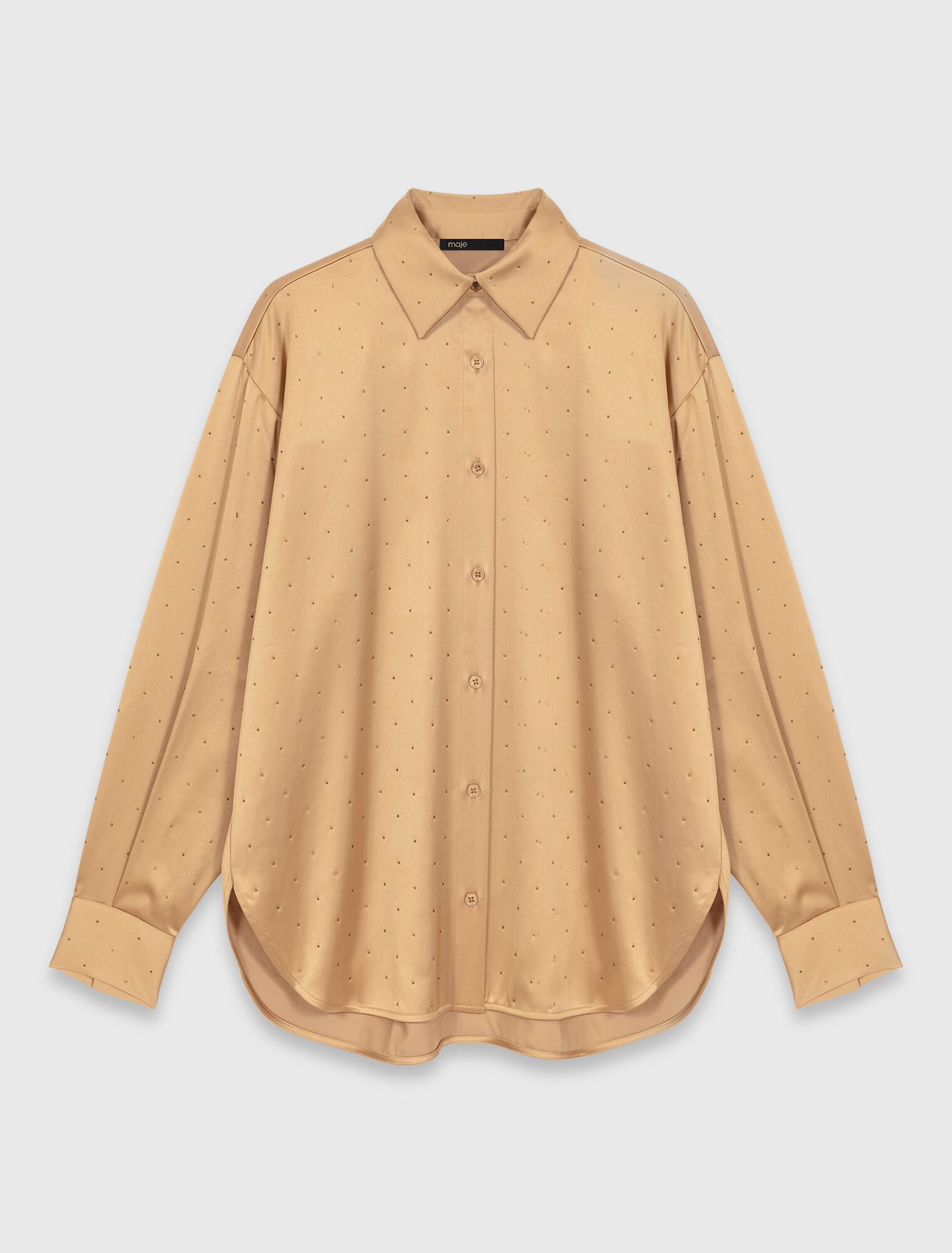 Chemise en satin strass&eacute;