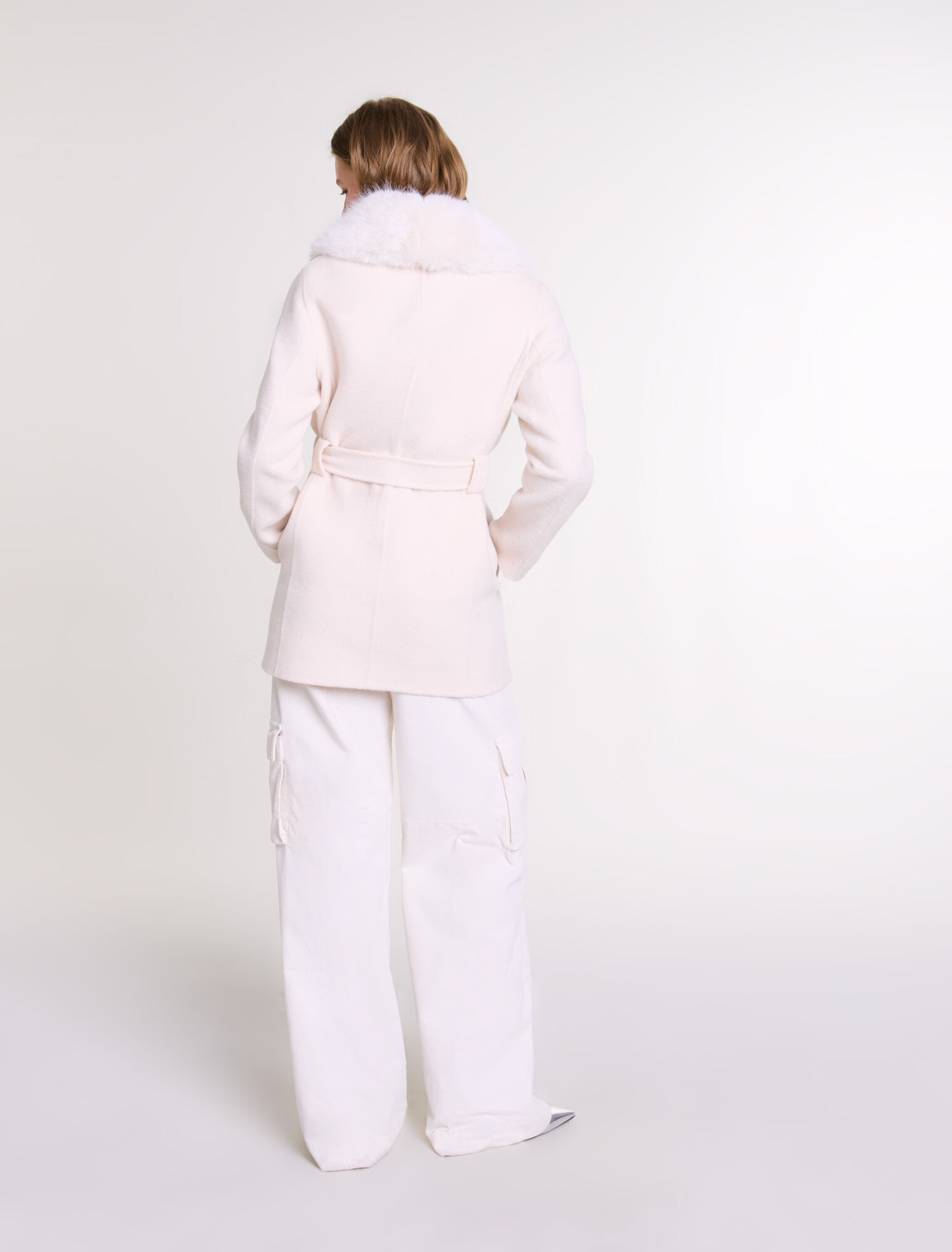 Manteau long en fausse fourrure