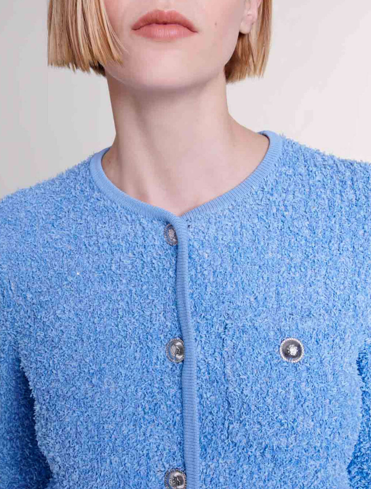 Cardigan en maille et sequins