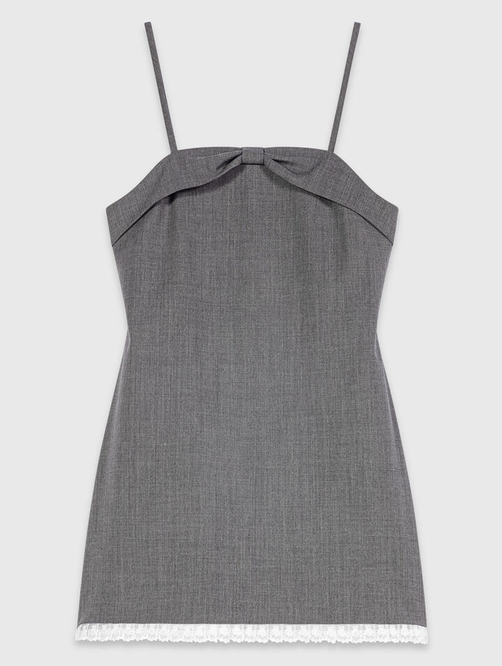Robe courte tailleur avec dentelle
