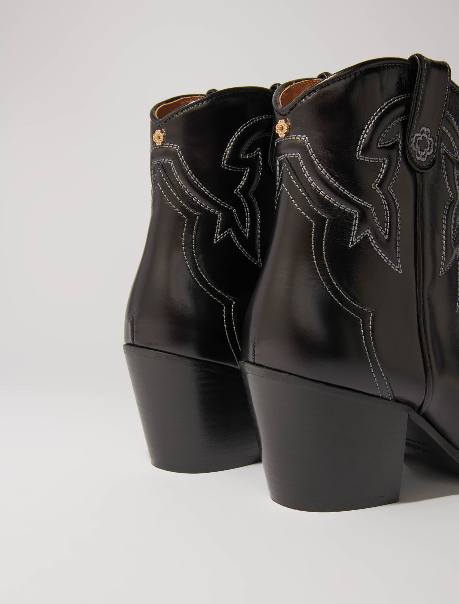 Bottines santiags en cuir