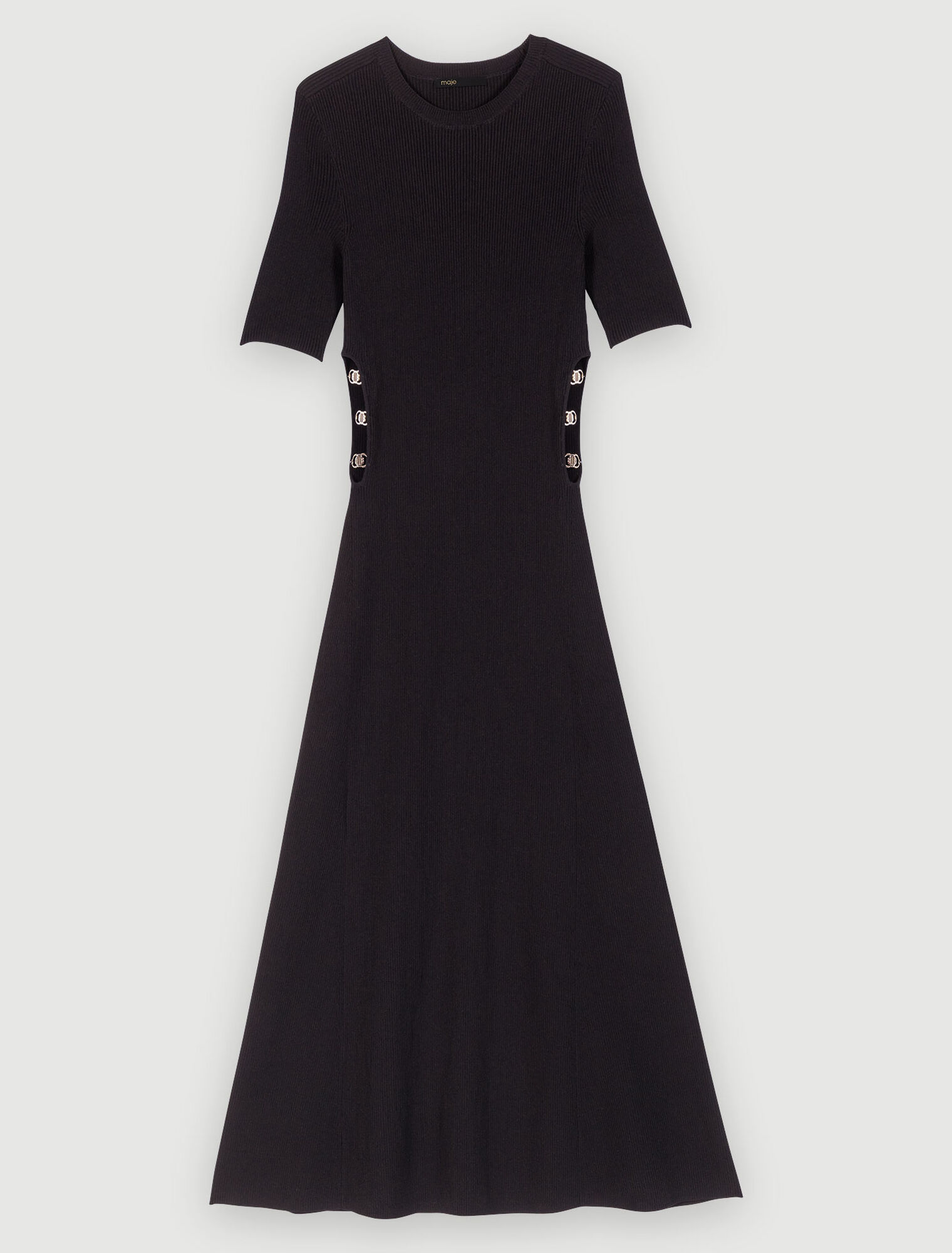 Robe longue ajourée noire