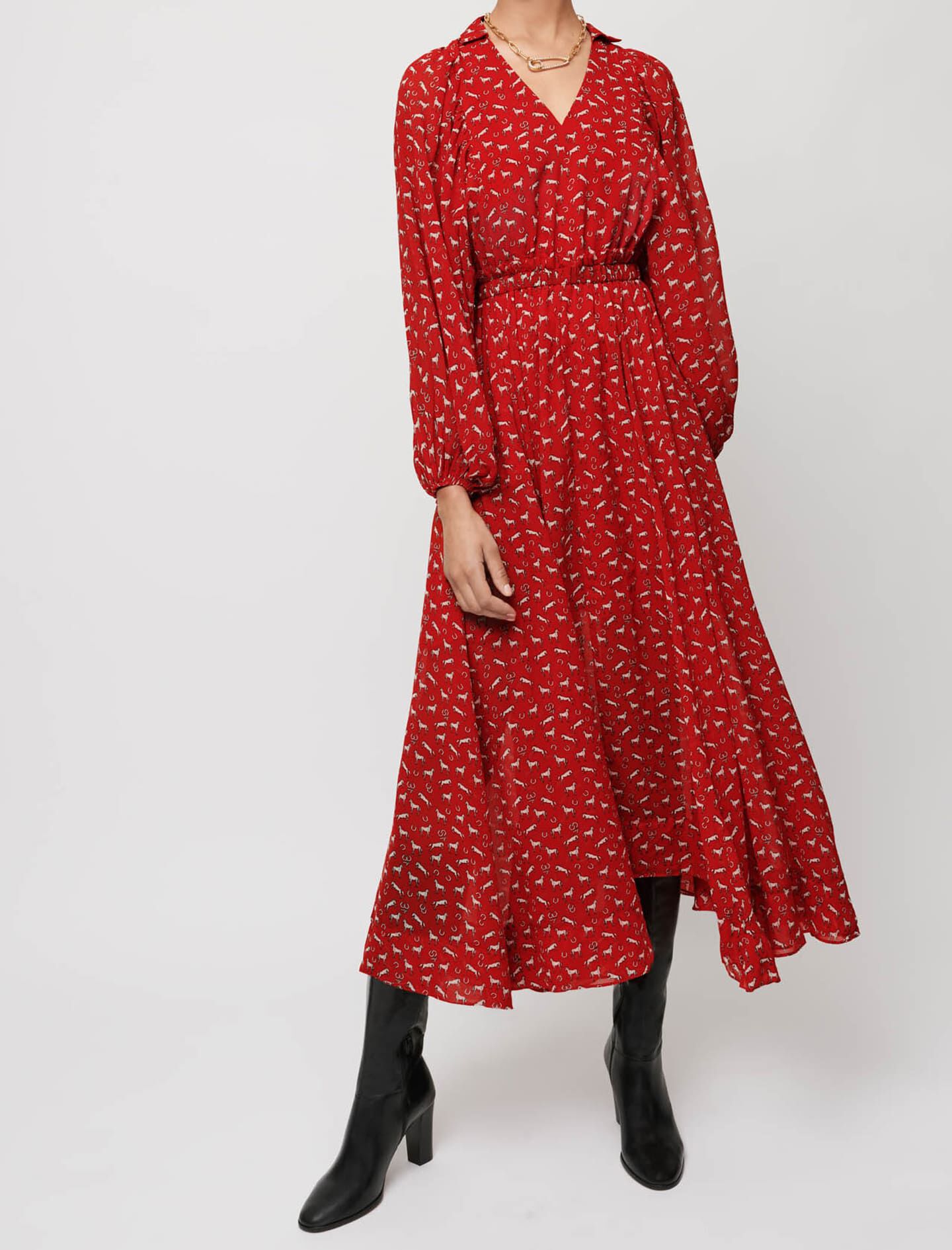 Robe longue rouge maje cheap
