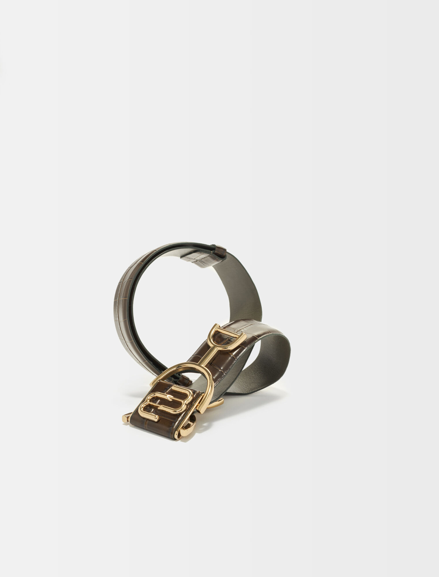 Ceinture en cuir double m Maje