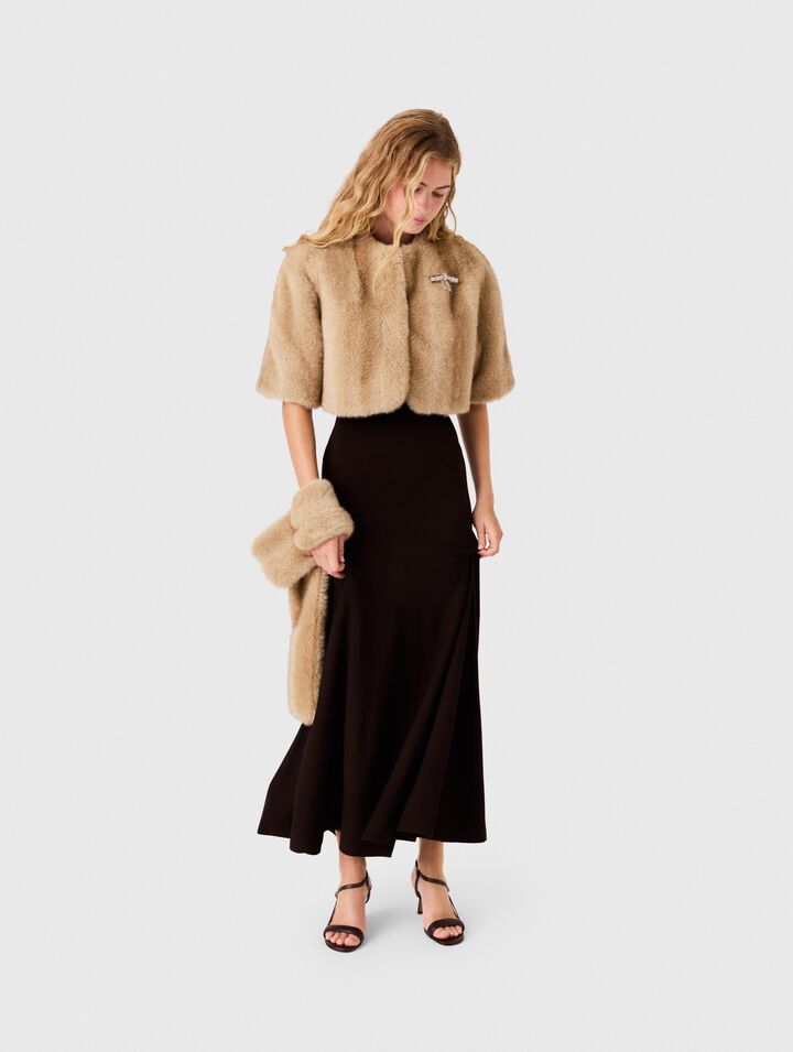 Veste courte en fausse fourrure
