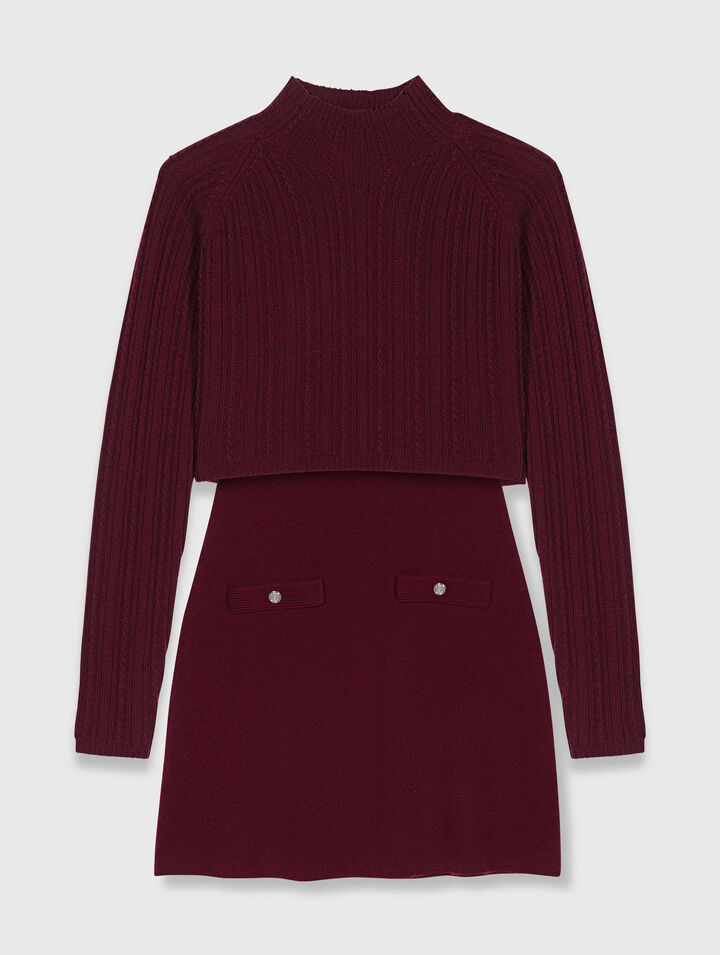 Robe en maille avec pull amovible