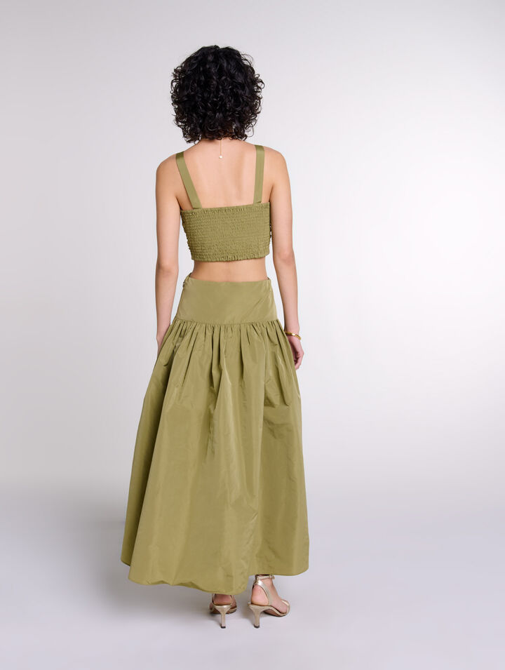 Robe en taffetas ajourée