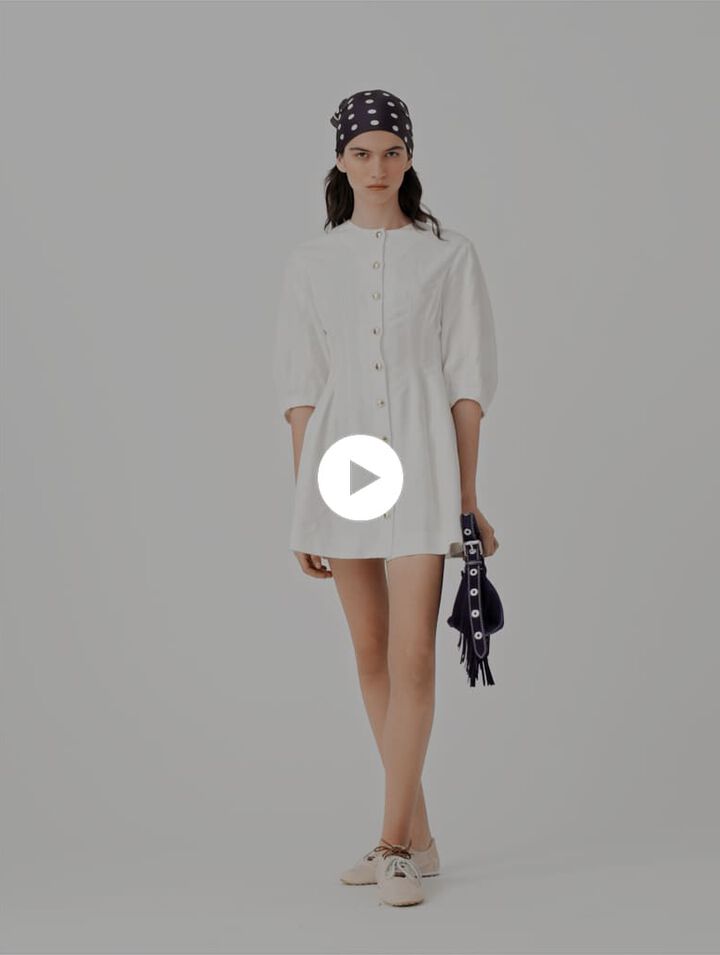 Robe courte en lin m&eacute;lang&eacute;e