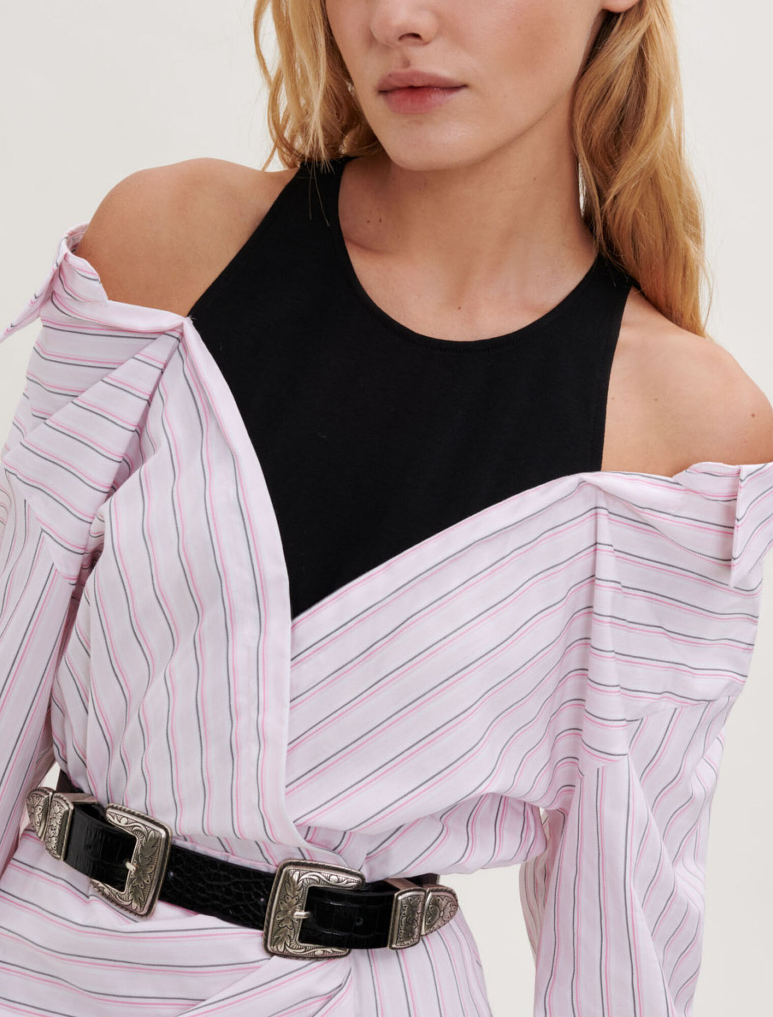 Robe trompe l'œil à rayures