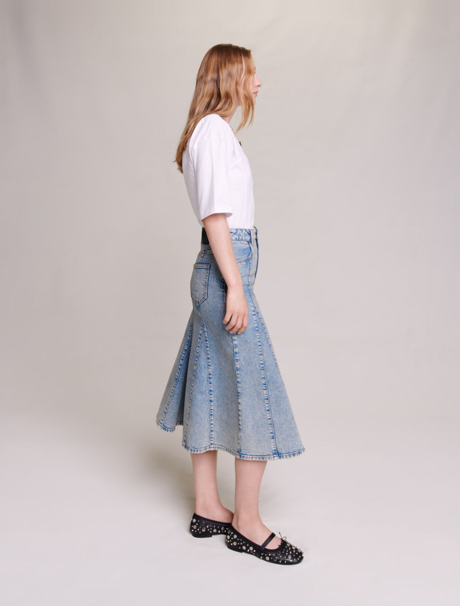 Jupe midi en denim