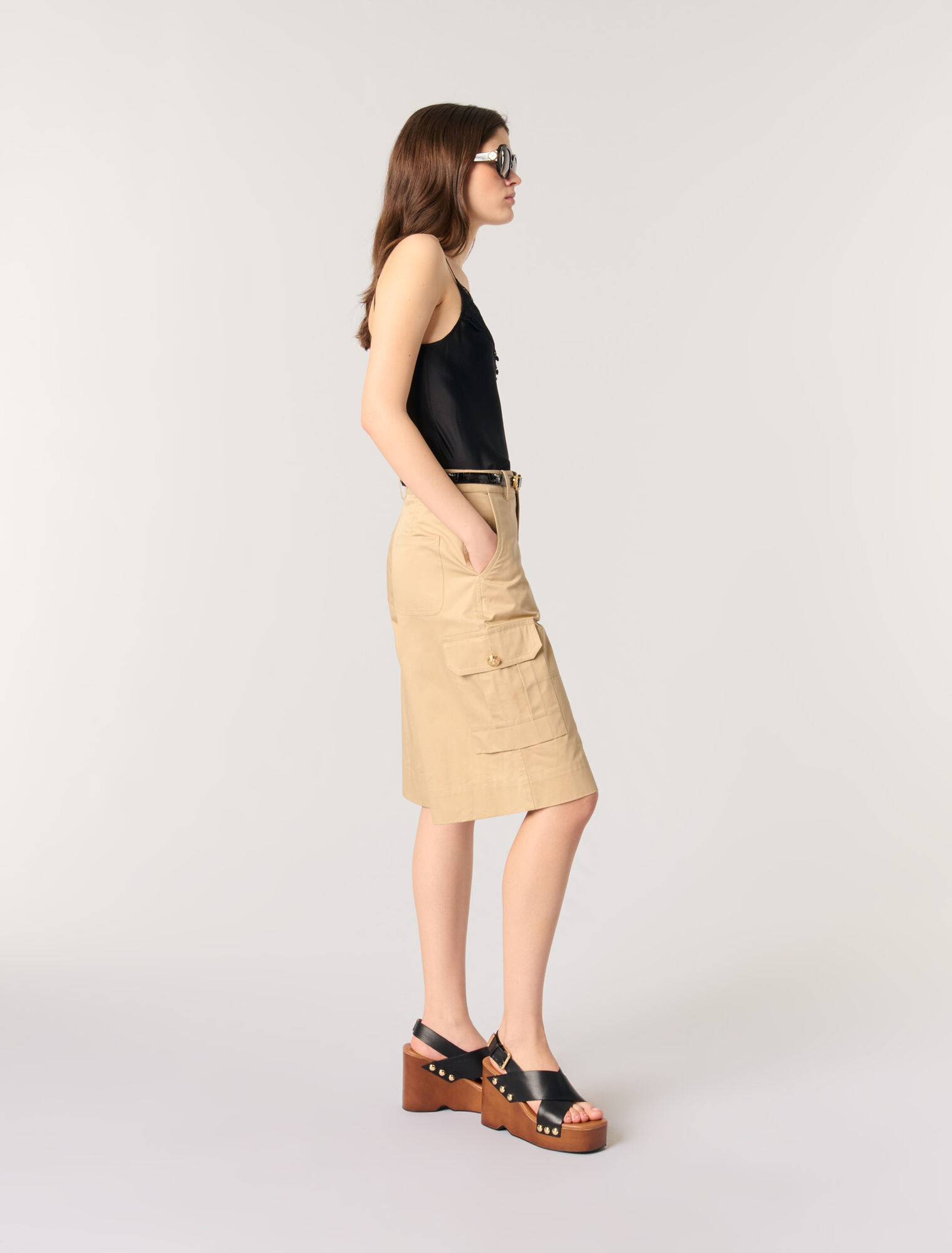 Top en satin de soie et dentelles