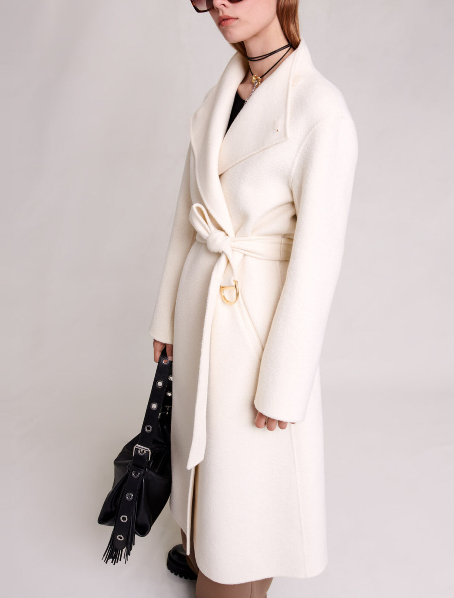 Manteau mi-long à nouer