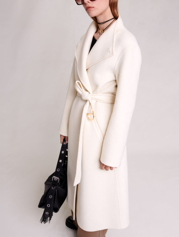Manteau mi-long à nouer