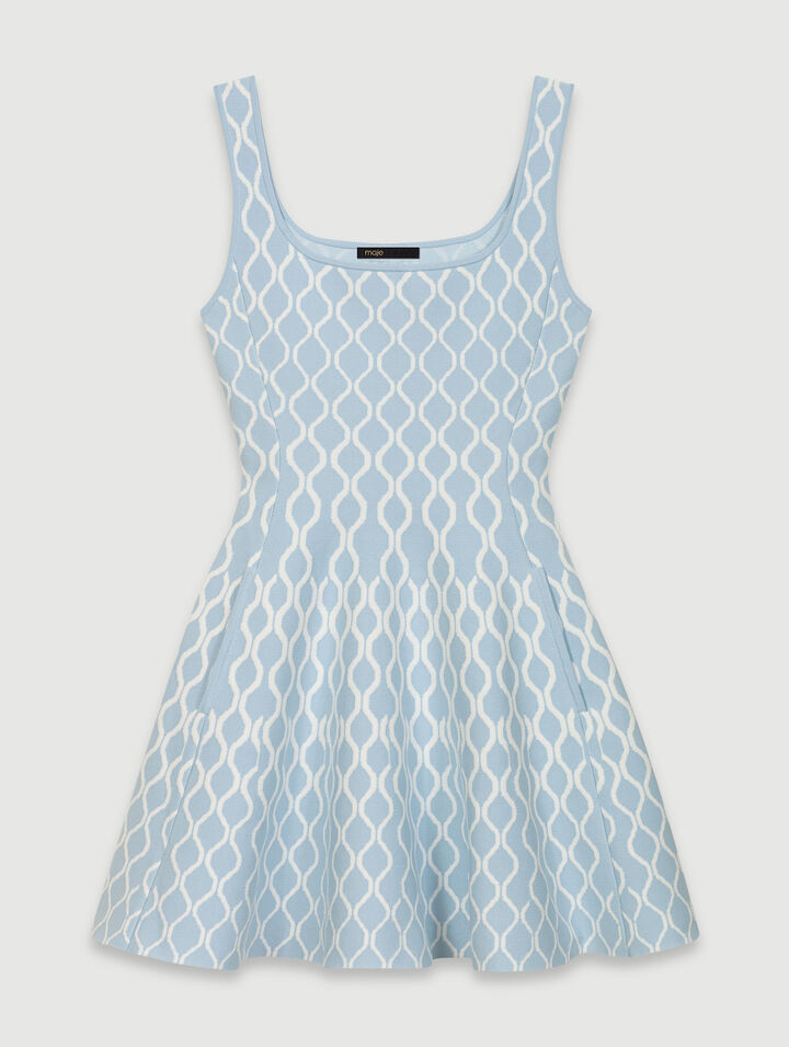 Robe courte en maille jacquard