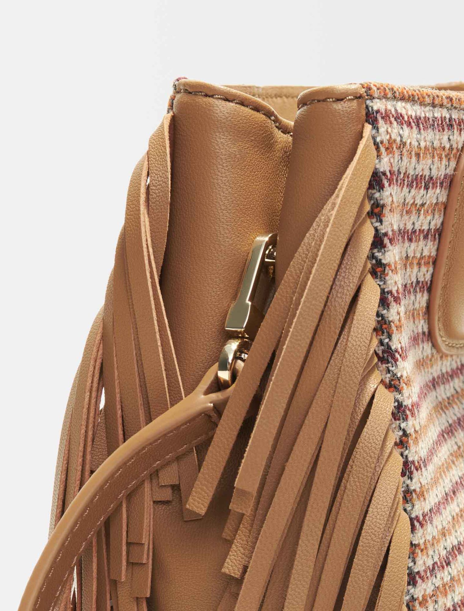 Sac M en toile à motifs pied-de-poule