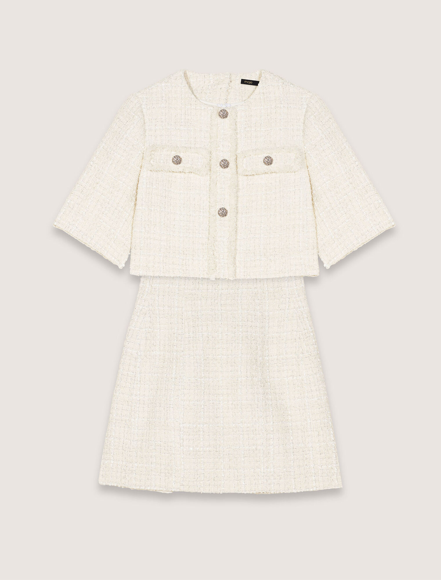 Robe courte 2-en-1 en tweed
