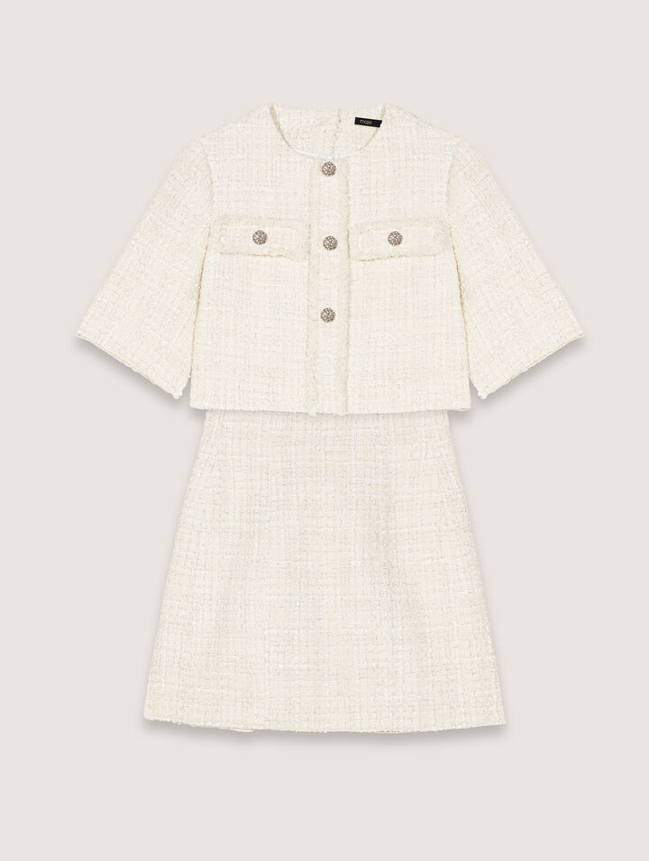 Robe courte 2-en-1 en tweed