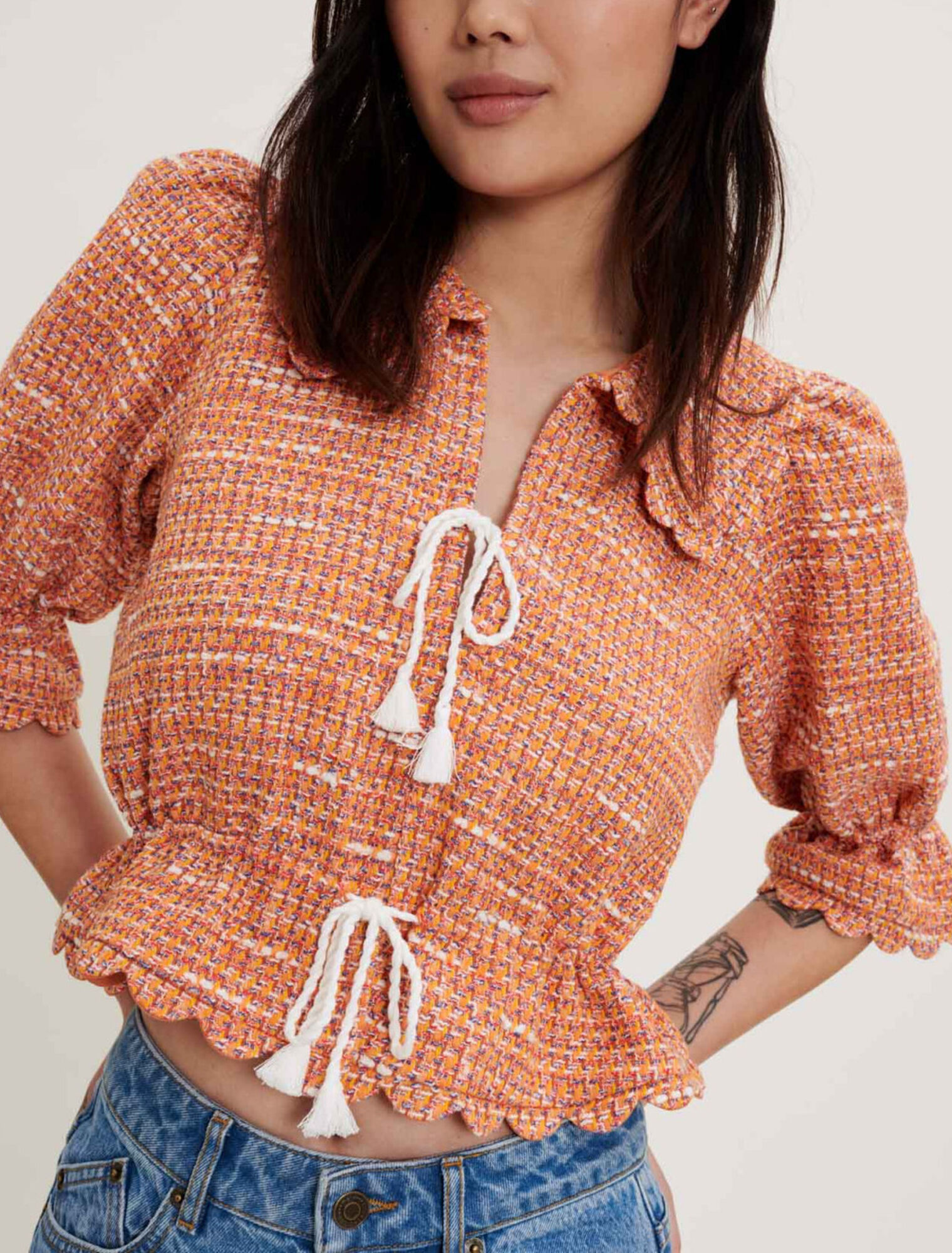 Petite veste en tweed à croquets
