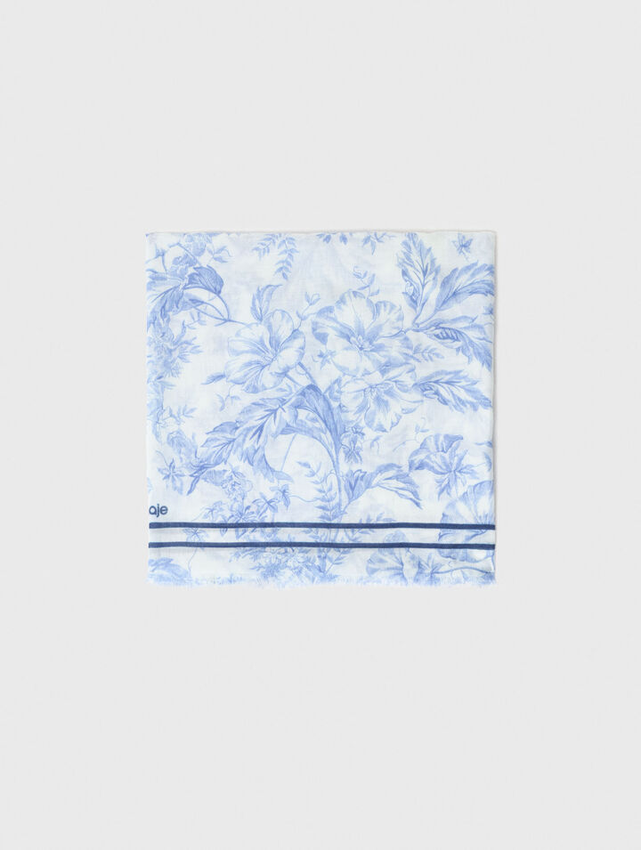 Ch&acirc;le en mix laine imprim&eacute; fleurs