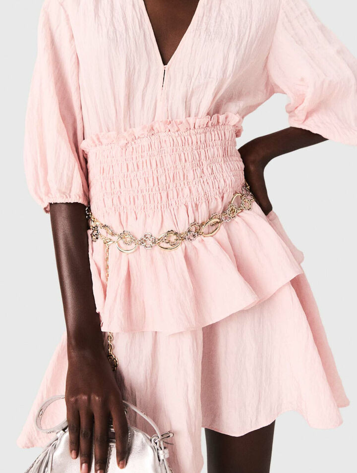 Robe courte &agrave; volants
