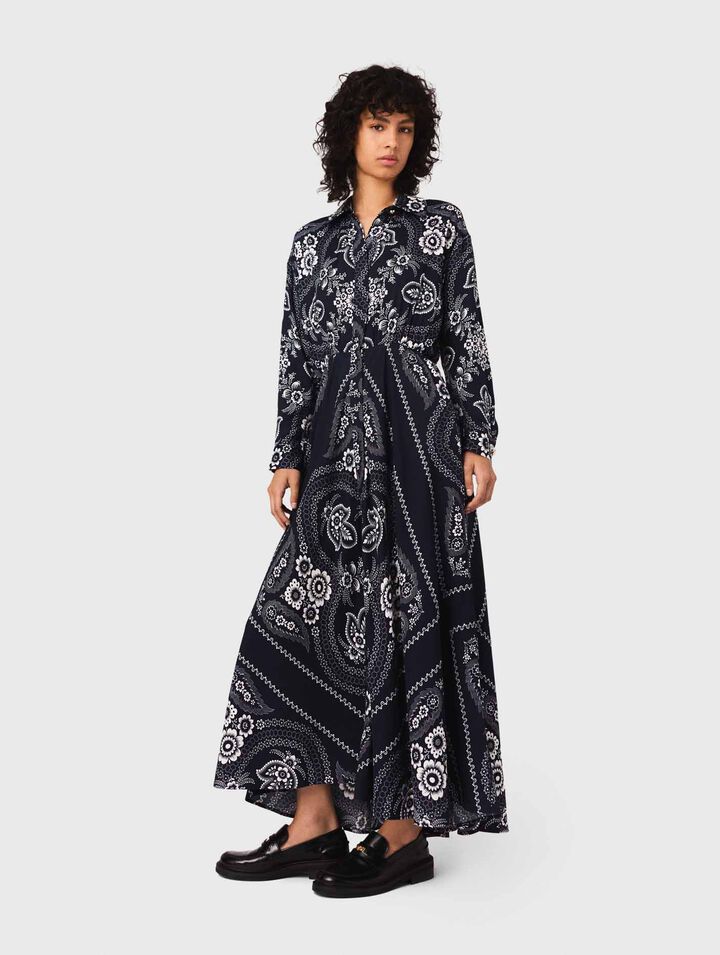 Robe longue fluide imprimée