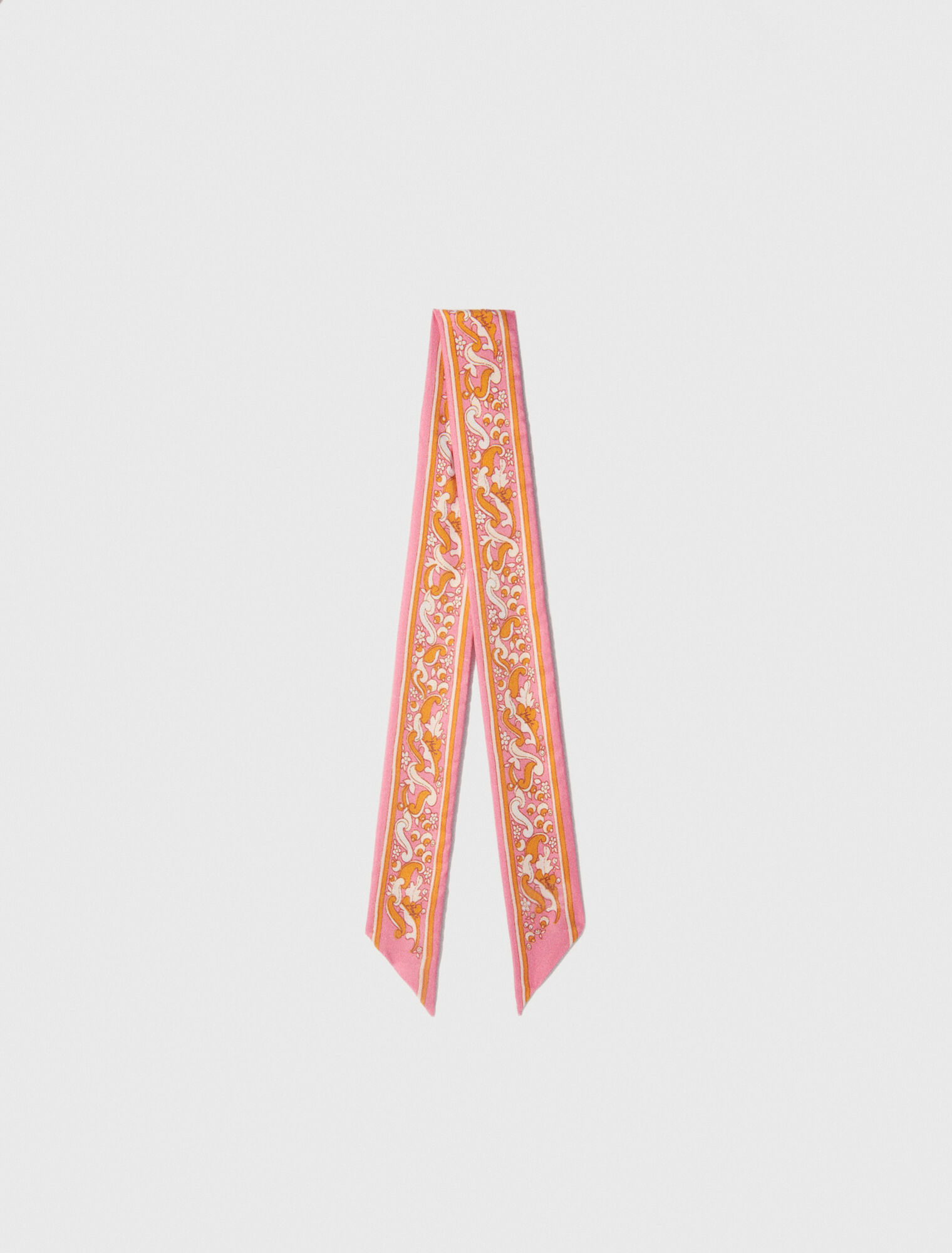 Foulard ruban 90x5cm imprimé fleurs