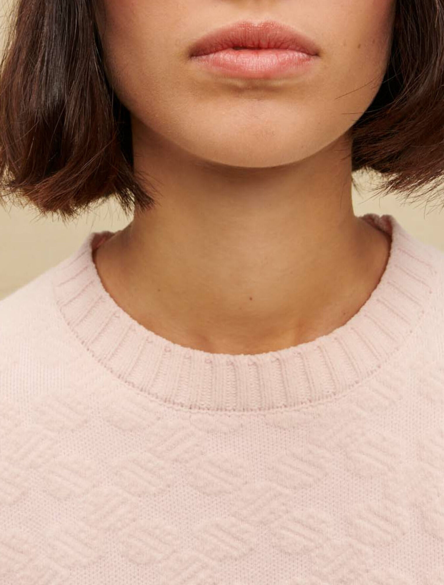 Robe en maille texturée rose