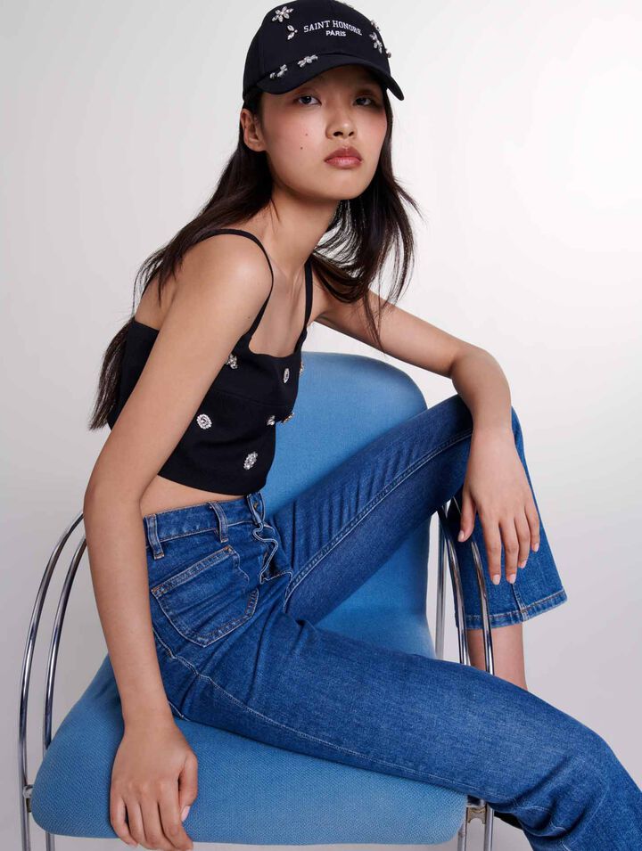 Crop top à strass