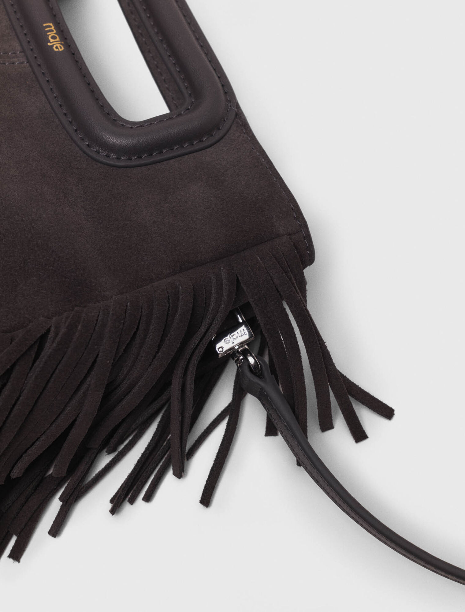 Sac M à franges en suède