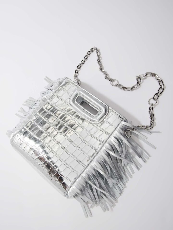 Sac M Mini en cuir effet croco
