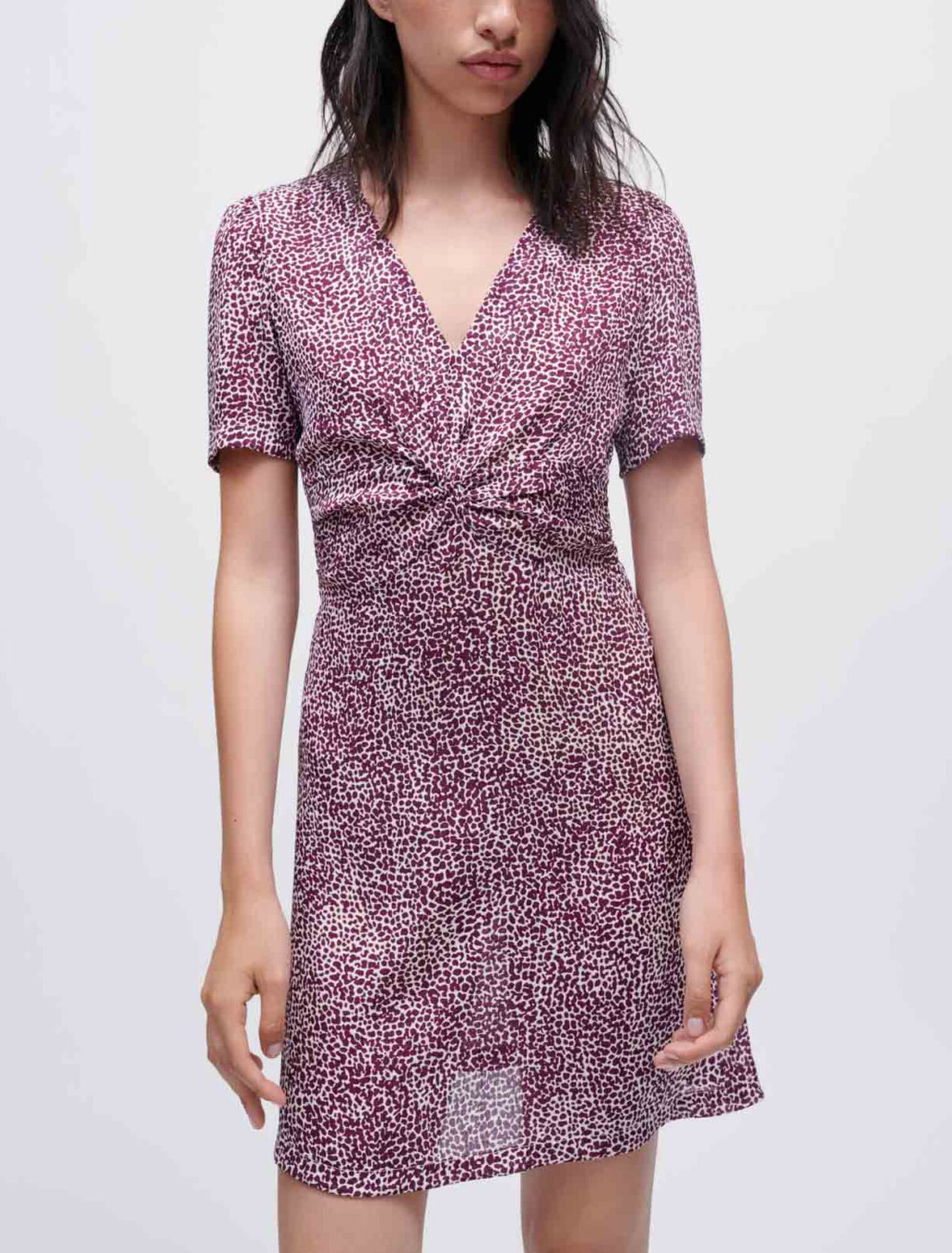 Robe imprimée léopard twistée devant