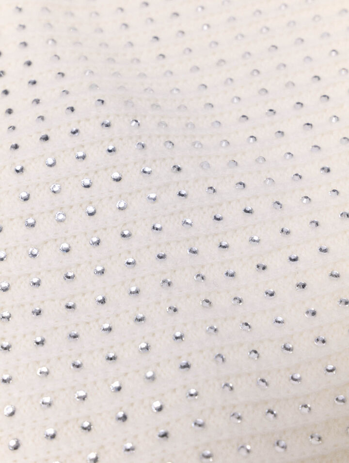 Echarpe triangle en laine strassée