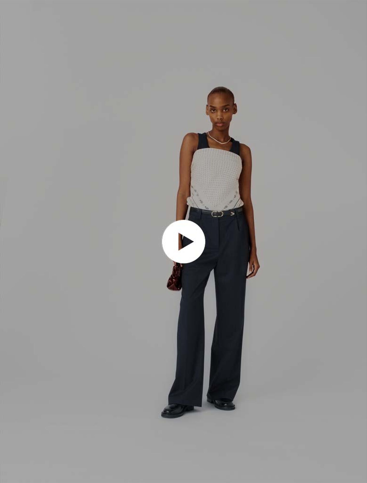 Pantalon de tailleur &agrave; rayures