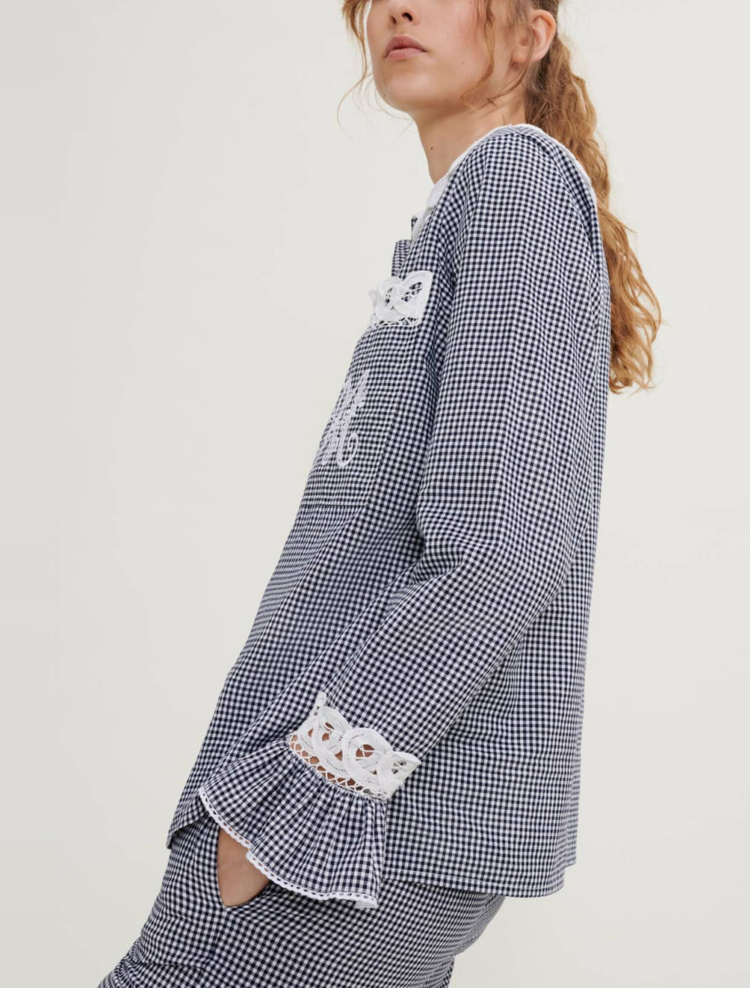 Chemise en Vichy et dentelle