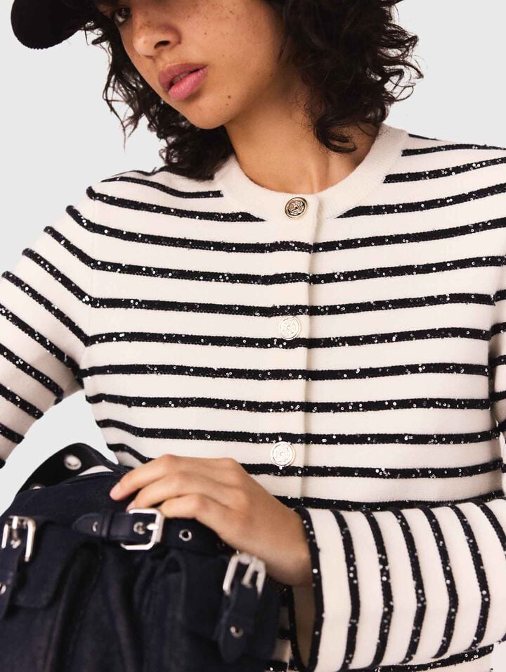 Cardigan en laine strassé