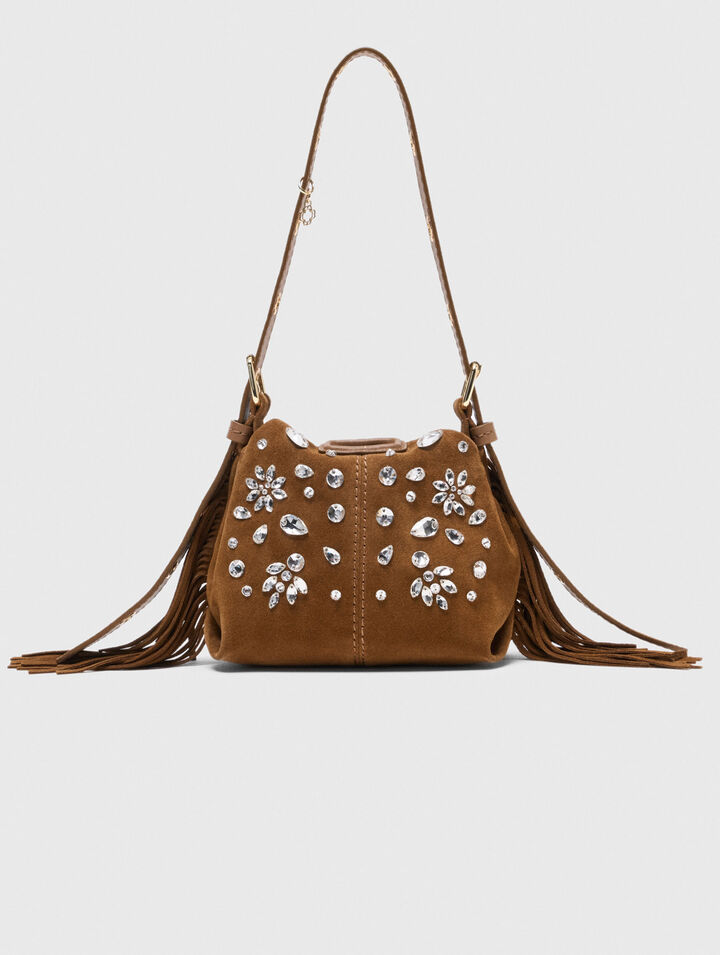 Sac Miss M micro en suède à strass