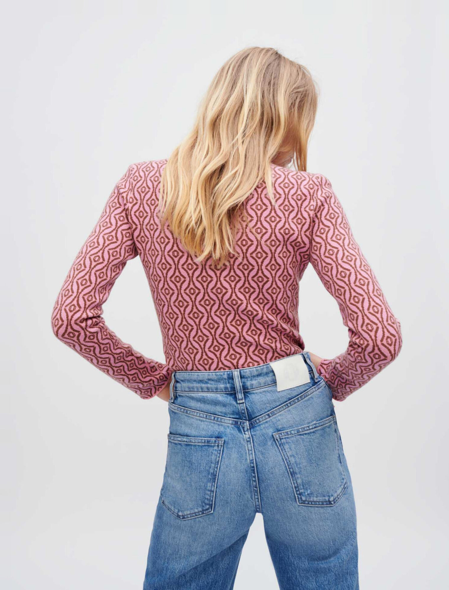 Pull ajusté en jacquard Clover Maje