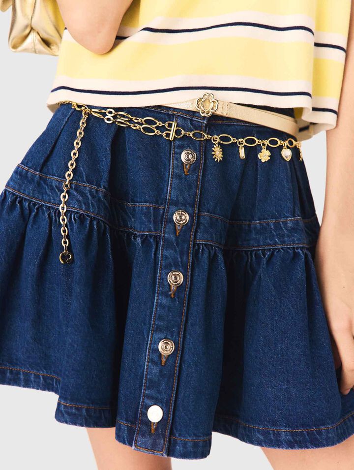 Ceinture chaine double &agrave; charms