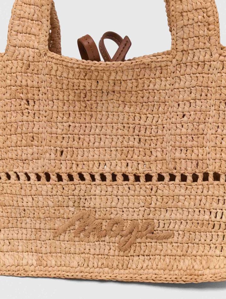 Mini cabas en raphia naturel