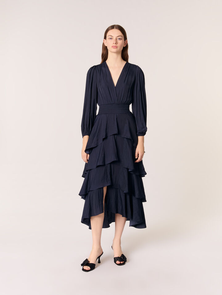 Robe longue à volants