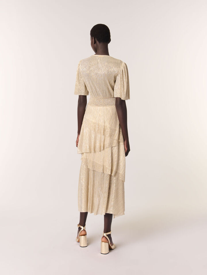 Robe à volants métallisée