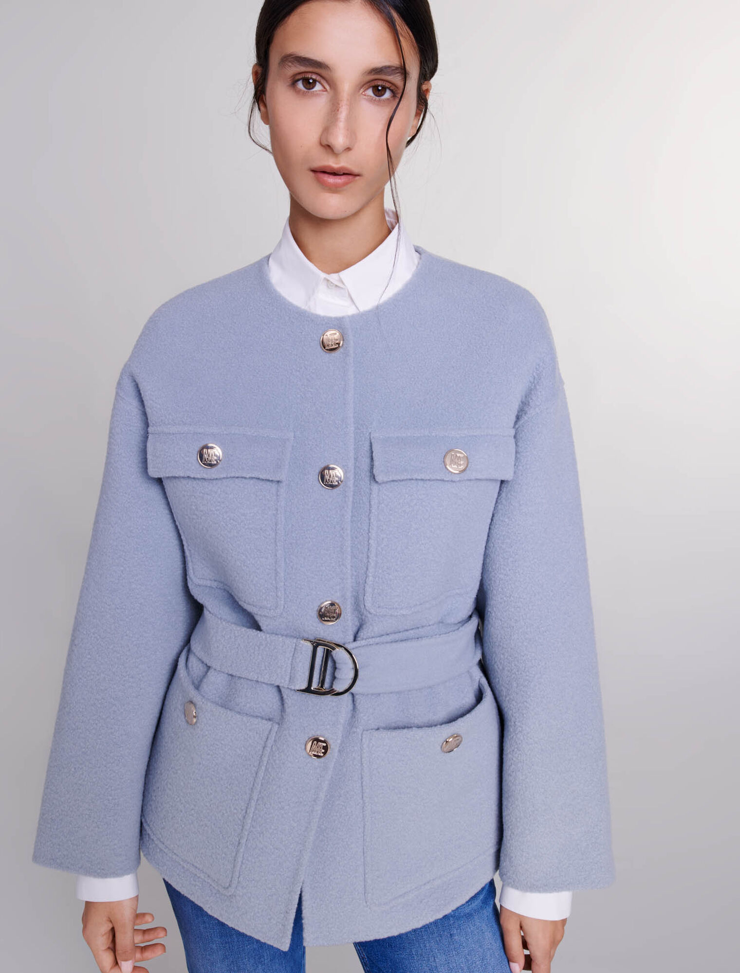 Manteau court ceinturé