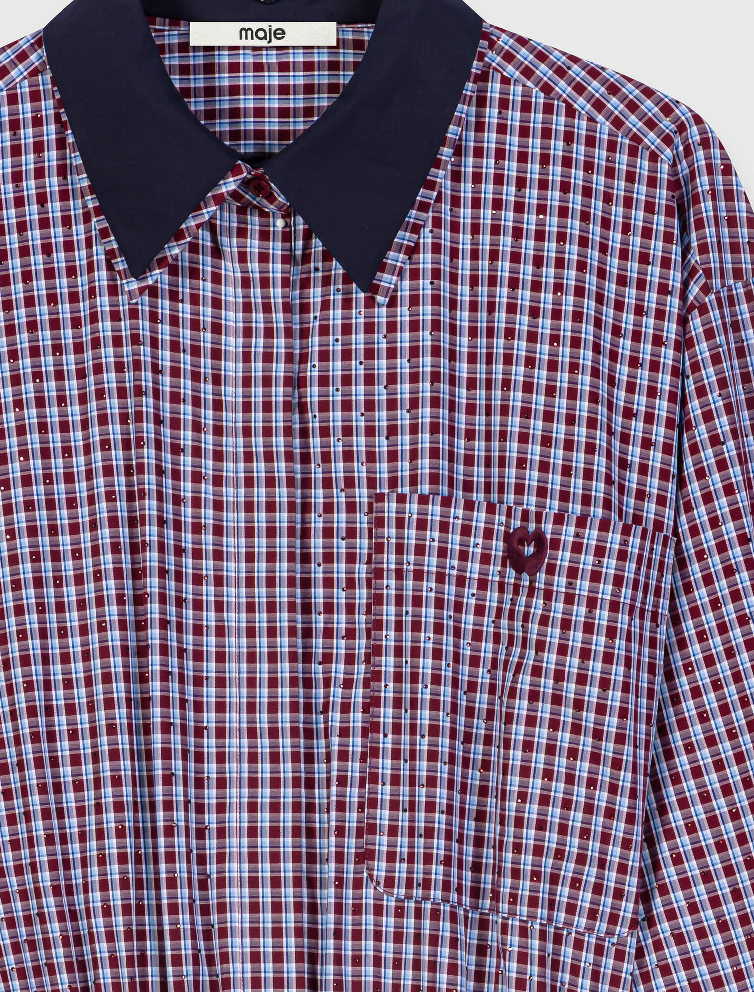 Robe courte &agrave; carreaux strass&eacute;e