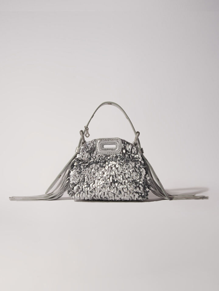 Sac Miss M Nano en sequins argentés