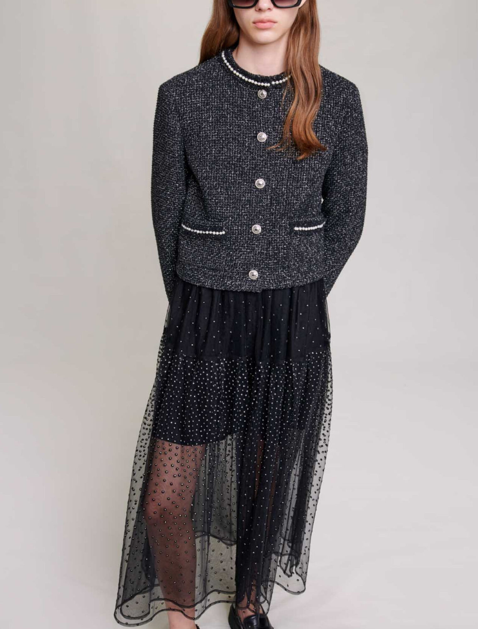 Veste courte perles