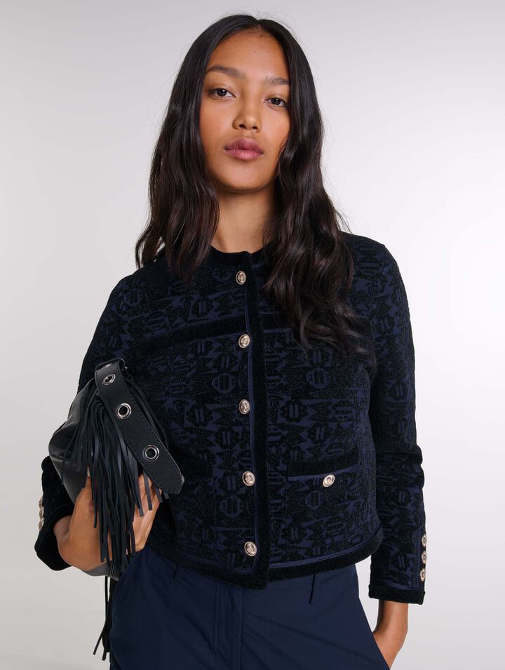 Cardigan en maille velours