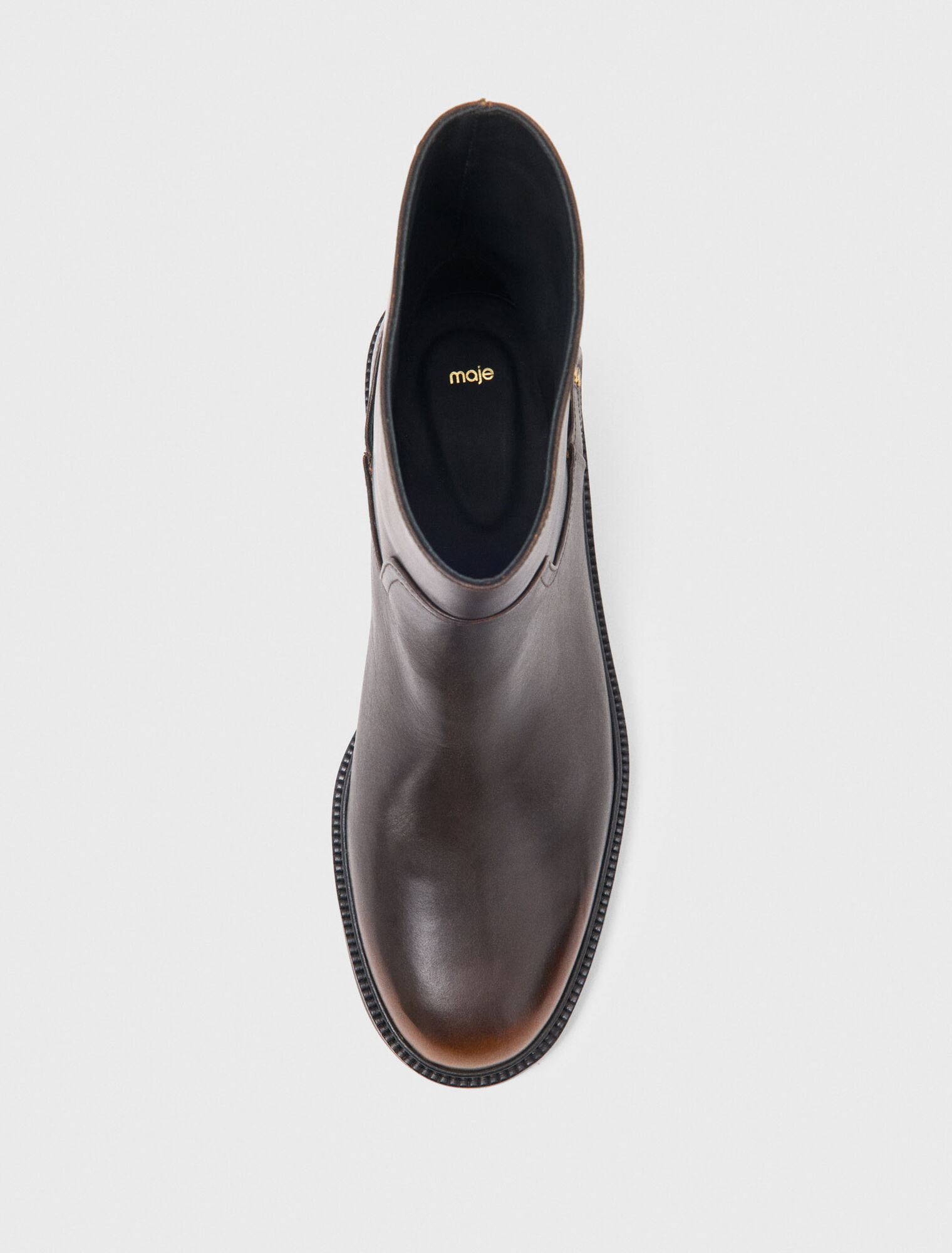 Bottines plates en cuir