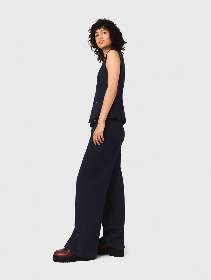 Pantalon droit en tweed