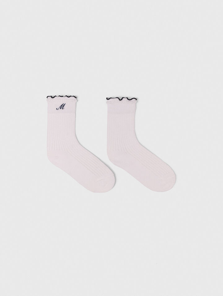 Chaussettes pointelle en coton