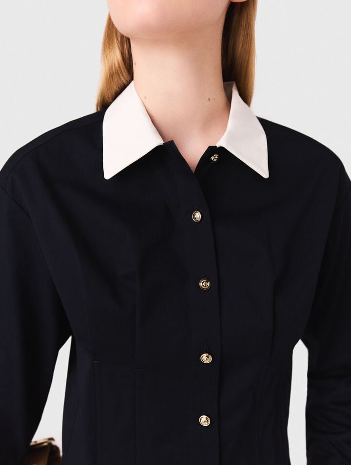 Chemise courte en popeline